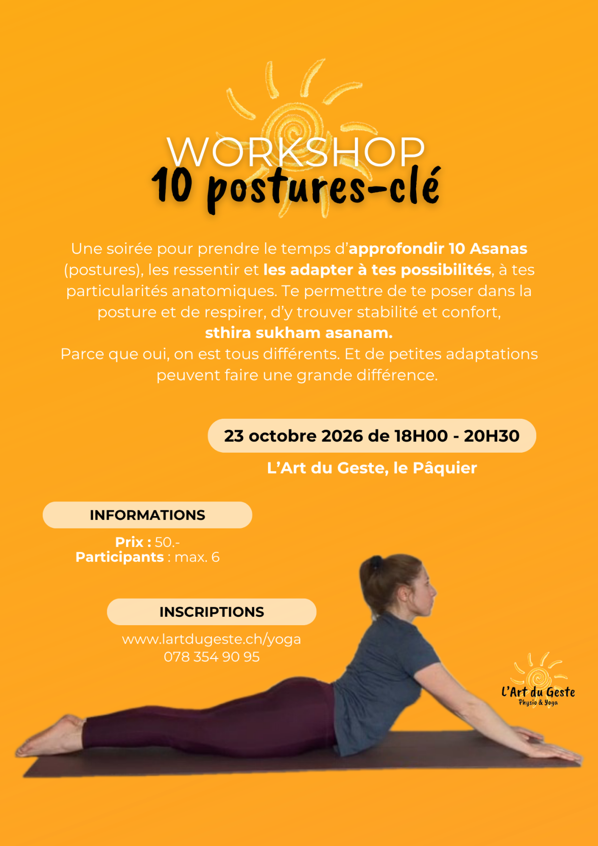 Planning des cours de yoga